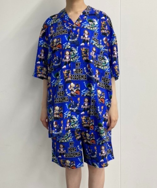 RUGGEDWORKS（ラゲッドワークス）の「【完売】《僕のヒーローアカデミア》ヒロアカ　半袖　シャツパジャマ　ルームウェア（ルームウェア/パジャマ・メンズ・ブルー/スミクロ・S/M/L）」の5枚目の写真