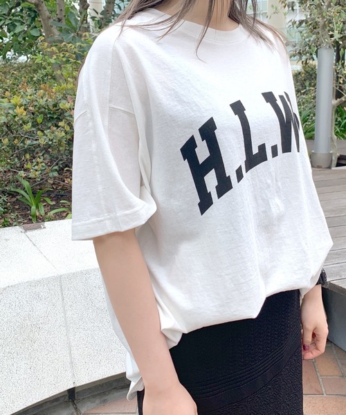 RIVE DROITE（リヴドロワ）の「H.L.W.DロゴTシャツ（Tシャツ/カットソー・レディース・オフホワイト/グレー系その他・FREE）」の4枚目の写真
