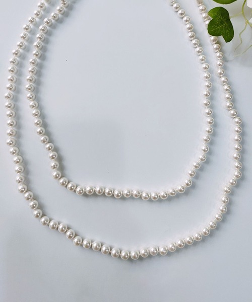 DRESS STAR（ドレス スター）の「ロングフェイクパールネックレス（ネックレス・レディース・ホワイト・フリー）」の2枚目の写真