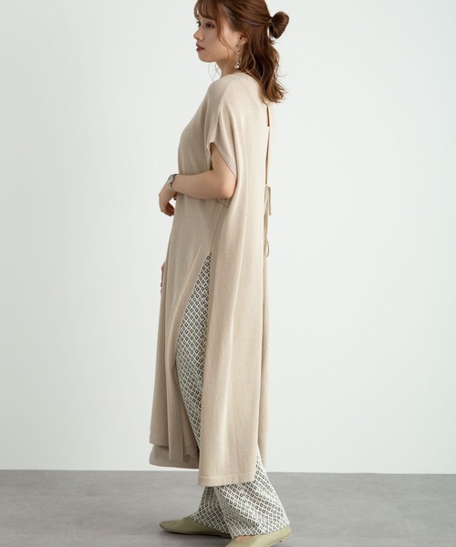 ワンピース Earth Earth バックリボンニットワンピース ワンピース Music Ecology アースミュージックアンドエコロジー のファッション Web限定 セール