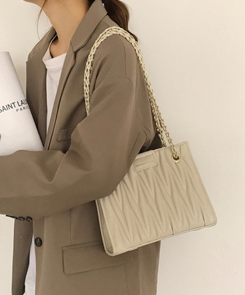 Jasmine Grandiflorum（ジャスミングランディフローラム）の「チェーンハンドバッグ（ハンドバッグ・レディース・ホワイト/ベージュ/ブラック・FREE）」の9枚目の写真