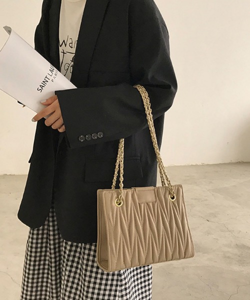 Jasmine Grandiflorum（ジャスミングランディフローラム）の「チェーンハンドバッグ（ハンドバッグ・レディース・ホワイト/ベージュ/ブラック・FREE）」の20枚目の写真