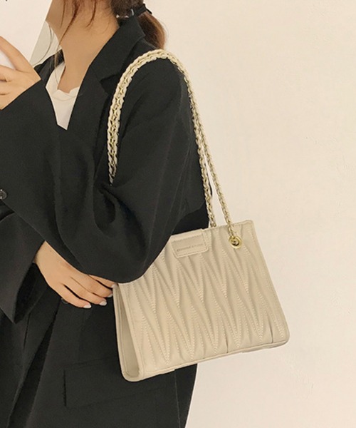 Jasmine Grandiflorum（ジャスミングランディフローラム）の「チェーンハンドバッグ（ハンドバッグ・レディース・ホワイト/ベージュ/ブラック・FREE）」の16枚目の写真