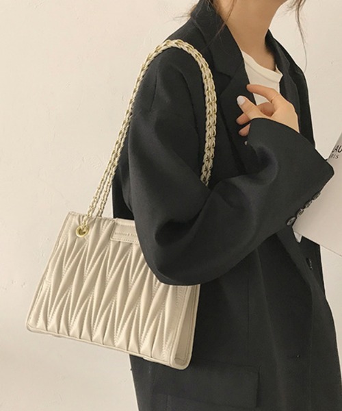 Jasmine Grandiflorum（ジャスミングランディフローラム）の「チェーンハンドバッグ（ハンドバッグ・レディース・ホワイト/ベージュ/ブラック・FREE）」の14枚目の写真