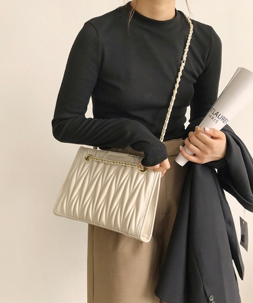 Jasmine Grandiflorum（ジャスミングランディフローラム）の「チェーンハンドバッグ（ハンドバッグ・レディース・ホワイト/ベージュ/ブラック・FREE）」の15枚目の写真