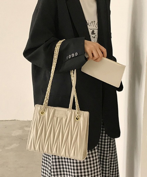 Jasmine Grandiflorum（ジャスミングランディフローラム）の「チェーンハンドバッグ（ハンドバッグ・レディース・ホワイト/ベージュ/ブラック・FREE）」の19枚目の写真