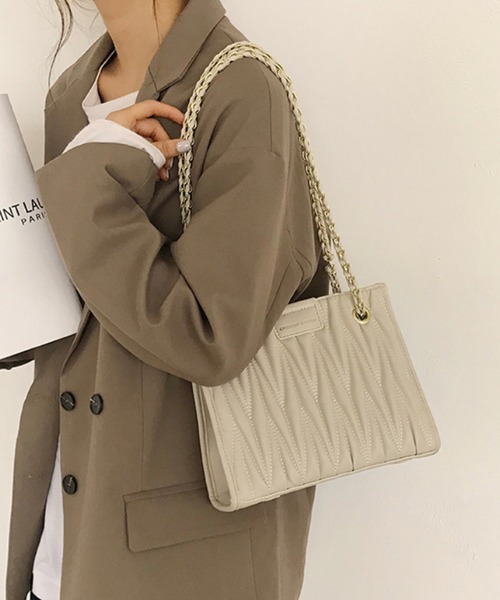 Jasmine Grandiflorum（ジャスミングランディフローラム）の「チェーンハンドバッグ（ハンドバッグ・レディース・ホワイト/ベージュ/ブラック・FREE）」の10枚目の写真