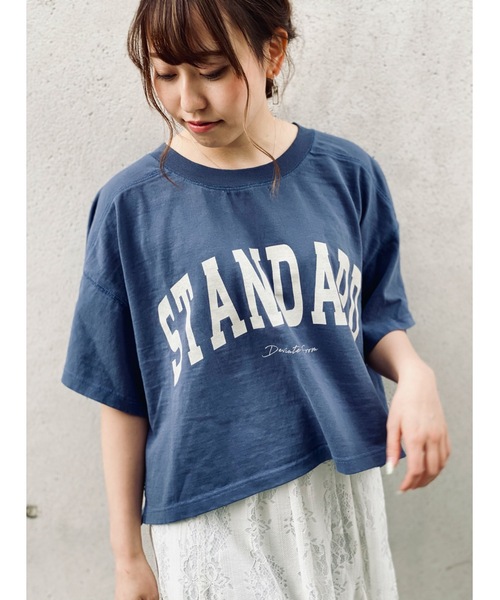 NOMAE（ノーマエ）の「【NOMAE】ヴィンテージカレッジロゴT（Tシャツ/カットソー・レディース・ホワイト/ベージュ/ネイビー系/ライトグレー・FREE）」の20枚目の写真
