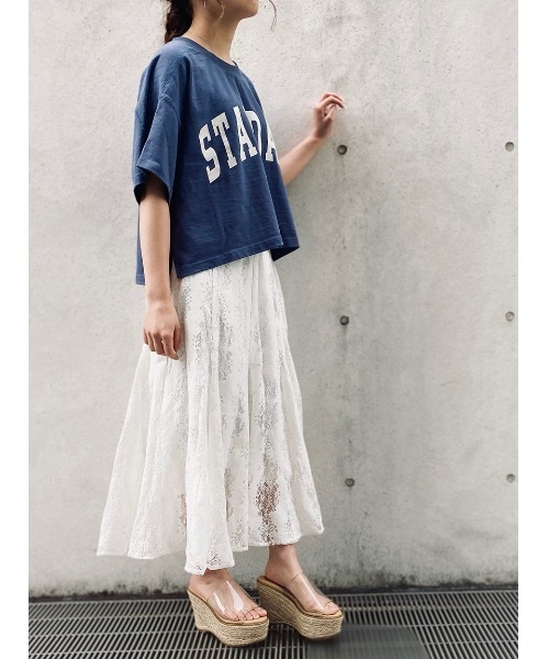 NOMAE（ノーマエ）の「【NOMAE】ヴィンテージカレッジロゴT（Tシャツ/カットソー・レディース・ホワイト/ベージュ/ネイビー系/ライトグレー・FREE）」の14枚目の写真