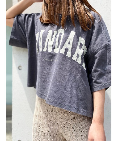 NOMAE（ノーマエ）の「【NOMAE】ヴィンテージカレッジロゴT（Tシャツ/カットソー・レディース・ホワイト/ベージュ/ネイビー系/ライトグレー・FREE）」の7枚目の写真