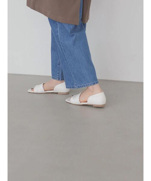 AMERICAN HOLIC(アメリカンホリック)の「編み込みセパレートフラットシューズ(サンダル・レディース・ベージュ/ホワイト/ブラック/サックスブルー・M/L/S)」の2枚目の写真