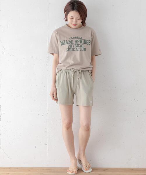 URBAN RESEARCH Sonny Label（アーバンリサーチサニーレーベル）の「Leona SURF　ヘンプコットンショートパンツ（その他パンツ・レディース・ベージュ/グリーン系その他/ブラック・FREE）」の5枚目の写真
