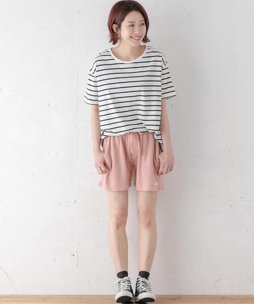 URBAN RESEARCH Sonny Label（アーバンリサーチサニーレーベル）の「Leona SURF　ヘンプコットンショートパンツ（その他パンツ・レディース・ベージュ/グリーン系その他/ブラック・FREE）」の13枚目の写真