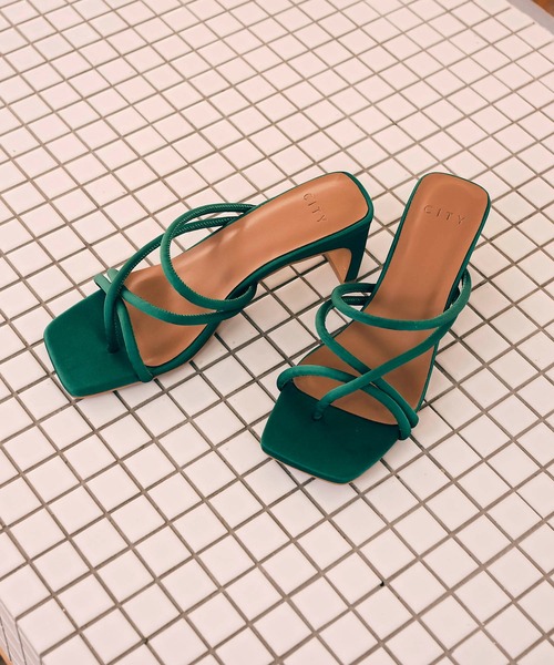 city（シティ）の「【CITY】チューブストラップサンダル（サンダル・レディース・ホワイト/グリーン/パープル・1/2）」の3枚目の写真