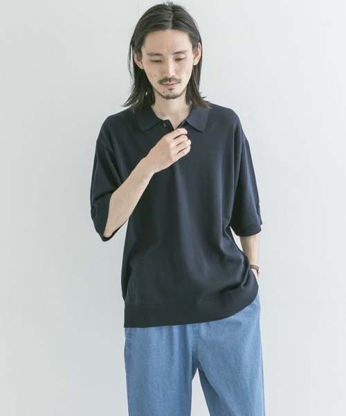 URBAN RESEARCH（アーバンリサーチ）の「37.5ハンドウォッシャブルニットポロシャツ（ポロシャツ・メンズ・ブラック/ベージュ/ネイビー・MEDIUM/LARGE）」の3枚目の写真