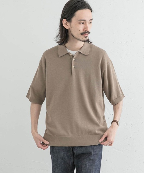 URBAN RESEARCH（アーバンリサーチ）の「37.5ハンドウォッシャブルニットポロシャツ（ポロシャツ・メンズ・ブラック/ベージュ/ネイビー・MEDIUM/LARGE）」の16枚目の写真