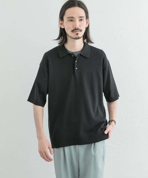 URBAN RESEARCH（アーバンリサーチ）の「37.5ハンドウォッシャブルニットポロシャツ（ポロシャツ・メンズ・ブラック/ベージュ/ネイビー・MEDIUM/LARGE）」の7枚目の写真