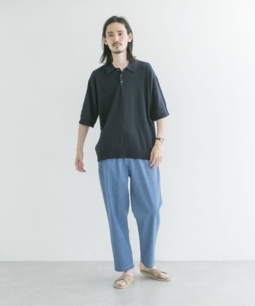 URBAN RESEARCH（アーバンリサーチ）の「37.5ハンドウォッシャブルニットポロシャツ（ポロシャツ・メンズ・ブラック/ベージュ/ネイビー・MEDIUM/LARGE）」の6枚目の写真