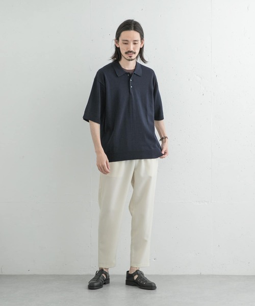 URBAN RESEARCH（アーバンリサーチ）の「37.5ハンドウォッシャブルニットポロシャツ（ポロシャツ・メンズ・ブラック/ベージュ/ネイビー・MEDIUM/LARGE）」の15枚目の写真