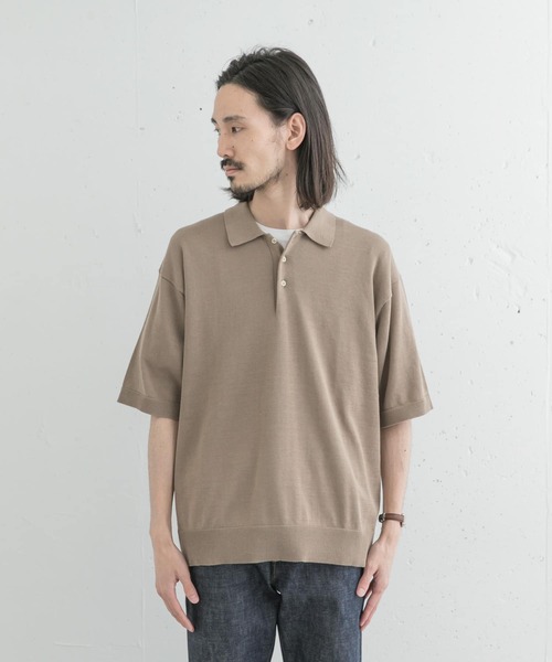 URBAN RESEARCH（アーバンリサーチ）の「37.5ハンドウォッシャブルニットポロシャツ（ポロシャツ・メンズ・ブラック/ベージュ/ネイビー・MEDIUM/LARGE）」の17枚目の写真