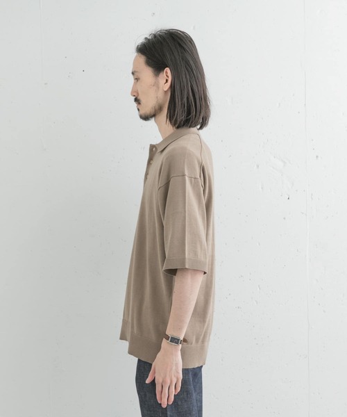 URBAN RESEARCH（アーバンリサーチ）の「37.5ハンドウォッシャブルニットポロシャツ（ポロシャツ・メンズ・ブラック/ベージュ/ネイビー・MEDIUM/LARGE）」の10枚目の写真