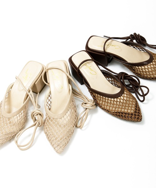 AS KNOW AS PINKY(アズノゥアズピンキー)の「2wayレースアップサンダル(サンダル・レディース・ブラウン/ベージュ・M/L)」の10枚目の写真