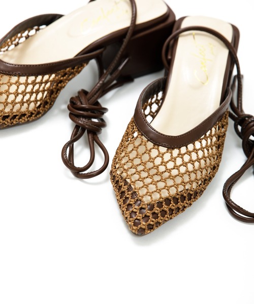 AS KNOW AS PINKY(アズノゥアズピンキー)の「2wayレースアップサンダル(サンダル・レディース・ブラウン/ベージュ・M/L)」の14枚目の写真