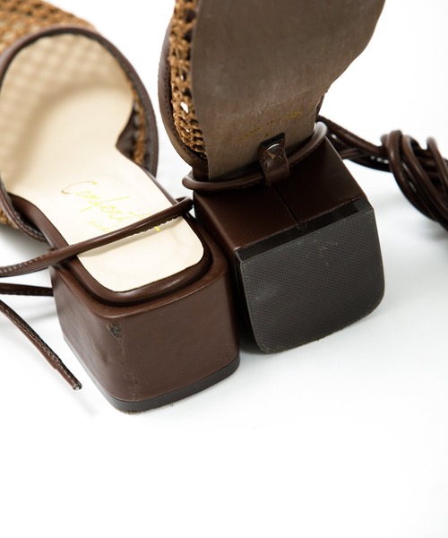 AS KNOW AS PINKY(アズノゥアズピンキー)の「2wayレースアップサンダル(サンダル・レディース・ブラウン/ベージュ・M/L)」の15枚目の写真