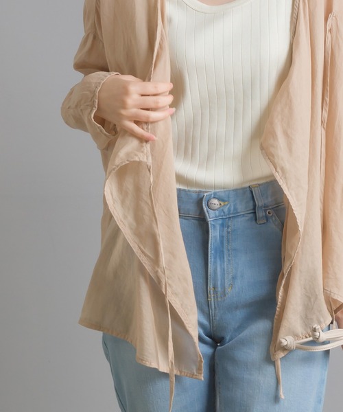 OMNES（オムネス）の「先染め綿麻シャンブレー カシュクールブラウス（シャツ/ブラウス・レディース・ブラック/ベージュ/オフホワイト/ラベンダー・FREE）」の10枚目の写真