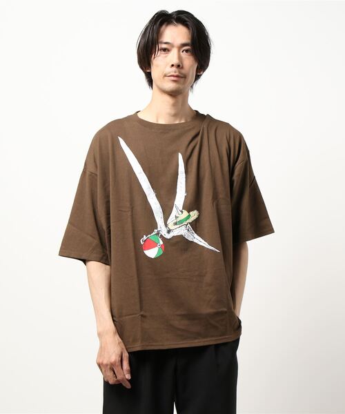 CORISCO（コリスコ）の「CORISCO恐竜プリントBIGTEE(M1)（Tシャツ/カットソー・メンズ・ホワイト/ブラック/ベージュ/ブラウン/ブルー系その他/レンガ・MEDIUM/LARGE/X-LARGE）」の4枚目の写真