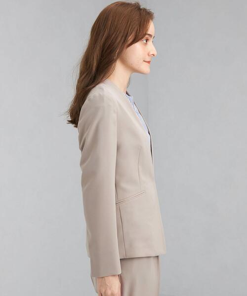 green label relaxing（グリーンレーベルリラクシング）の「サラフールⅡ ノーラペル ジャケット － ウォッシャブル ー ー 防シワ ー ー ストレッチ －（その他アウター・レディース・ブラック/モカ・44/46/40/38/42/36/34）」の4枚目の写真