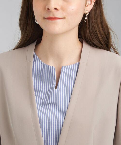 green label relaxing（グリーンレーベルリラクシング）の「サラフールⅡ ノーラペル ジャケット － ウォッシャブル ー ー 防シワ ー ー ストレッチ －（その他アウター・レディース・ブラック/モカ・44/46/40/38/42/36/34）」の6枚目の写真