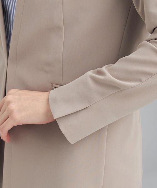 green label relaxing（グリーンレーベルリラクシング）の「サラフールⅡ ノーラペル ジャケット － ウォッシャブル ー ー 防シワ ー ー ストレッチ －（その他アウター・レディース・ブラック/モカ・44/46/40/38/42/36/34）」の7枚目の写真