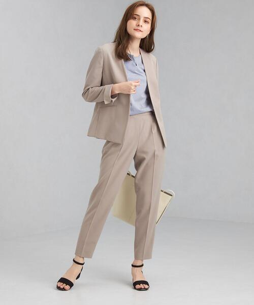 green label relaxing（グリーンレーベルリラクシング）の「サラフールⅡ ノーラペル ジャケット － ウォッシャブル ー ー 防シワ ー ー ストレッチ －（その他アウター・レディース・ブラック/モカ・44/46/40/38/42/36/34）」の12枚目の写真