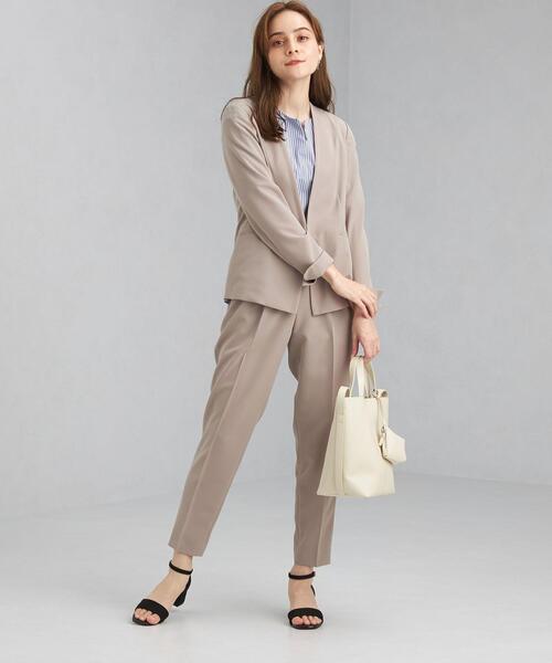 green label relaxing（グリーンレーベルリラクシング）の「サラフールⅡ ノーラペル ジャケット － ウォッシャブル ー ー 防シワ ー ー ストレッチ －（その他アウター・レディース・ブラック/モカ・44/46/40/38/42/36/34）」の13枚目の写真