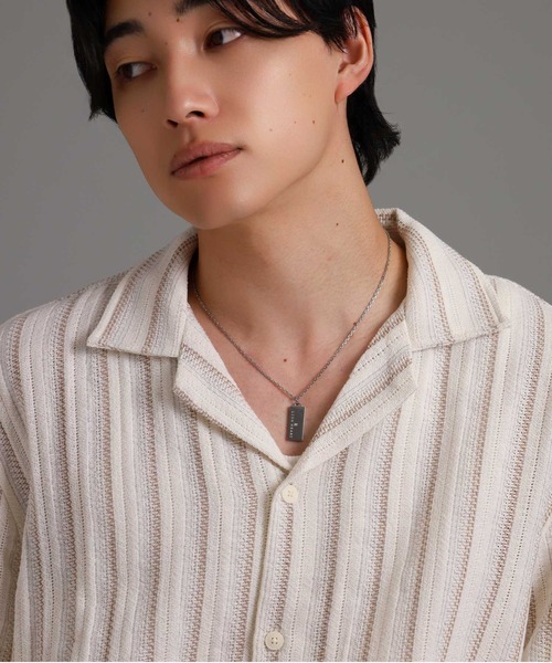 LION HEART（ライオンハート）の「【限定展開】“LH-1”ロゴプレートネックレス/サージカルステンレス（金属アレルギー対応）【LION HEART / ライオンハート】（ネックレス・メンズ・ブラック/シルバー・50cm）」の8枚目の写真