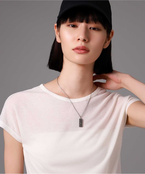 LION HEART（ライオンハート）の「【限定展開】“LH-1”ロゴプレートネックレス/サージカルステンレス（金属アレルギー対応）【LION HEART / ライオンハート】（ネックレス・メンズ・ブラック/シルバー・50cm）」の14枚目の写真