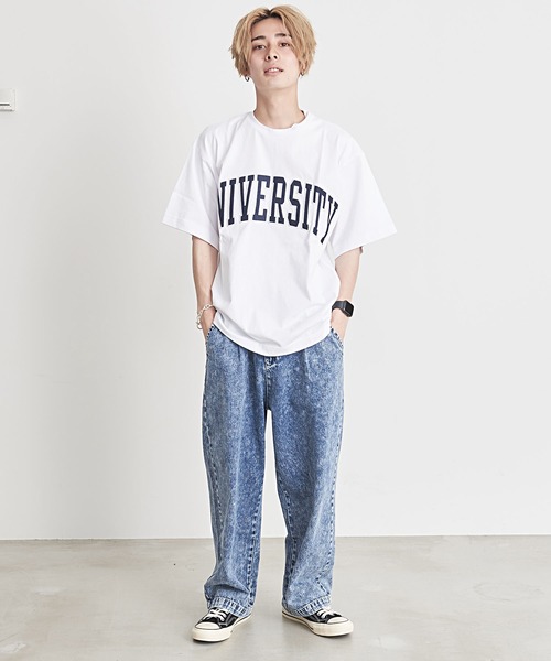 SILVER BULLET(シルバーバレット)の「『CavariA/キャバリア』UNIVERSITYロゴ刺繍クルーネック半袖Tシャツ(Tシャツ/カットソー・メンズ・グリーン/ネイビー/ホワイト・M/L)」の6枚目の写真