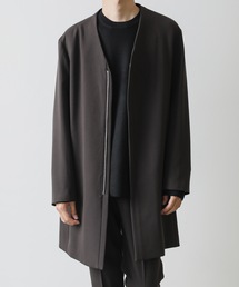 ATTACHMENT | PE/RY DOUBLE CLOTH COLLARLESS COAT(ノーカラーコート)