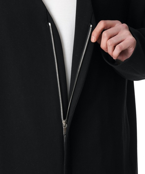 ATTACHMENT（アタッチメント）の「PE/RY DOUBLE CLOTH COLLARLESS COAT（ノーカラーコート・メンズ・ブラック/ブラウン/オフホワイト・1/2/3）」の10枚目の写真