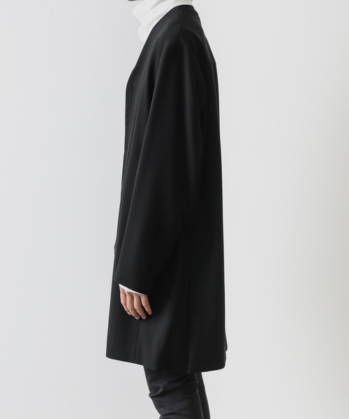ATTACHMENT（アタッチメント）の「PE/RY DOUBLE CLOTH COLLARLESS COAT（ノーカラーコート・メンズ・ブラック/ブラウン/オフホワイト・1/2/3）」の15枚目の写真