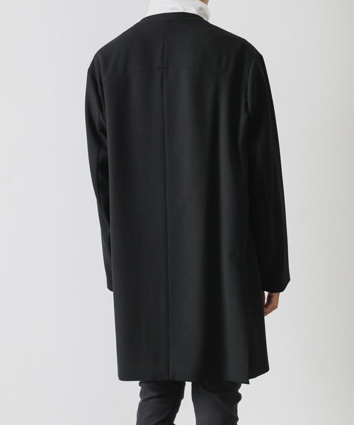 ATTACHMENT（アタッチメント）の「PE/RY DOUBLE CLOTH COLLARLESS COAT（ノーカラーコート・メンズ・ブラック/ブラウン/オフホワイト・1/2/3）」の16枚目の写真