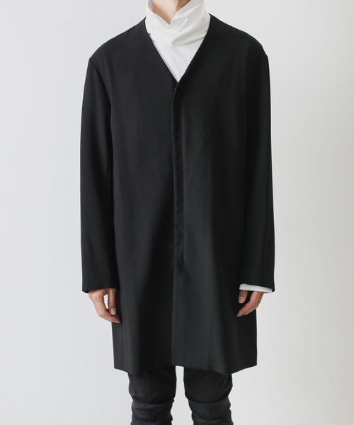 アタッチメント　ノーカラーコート ATTACHMENT（アタッチメント）の「PE/RY DOUBLE CLOTH COLLARLESS COAT