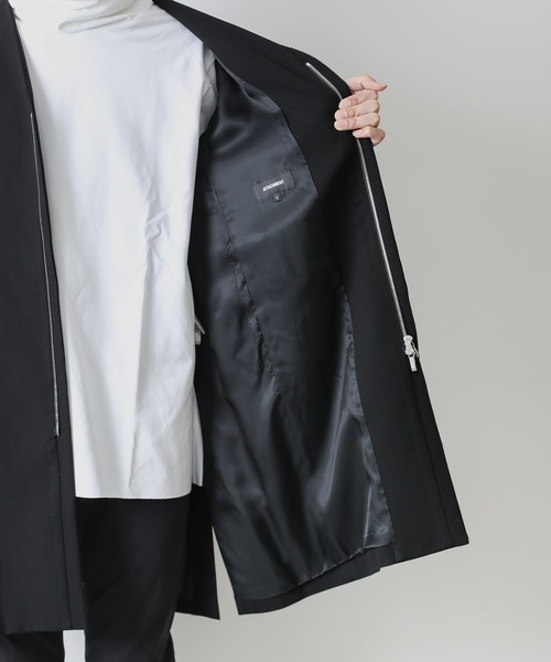 ATTACHMENT（アタッチメント）の「PE/RY DOUBLE CLOTH COLLARLESS COAT（ノーカラーコート・メンズ・ブラック/ブラウン/オフホワイト・1/2/3）」の21枚目の写真