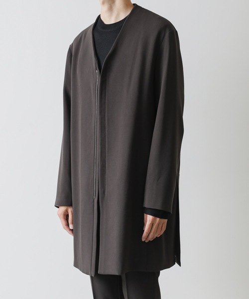 アタッチメント　ノーカラーコート　サイズ4 ATTACHMENT（アタッチメント）の「PE/RY DOUBLE CLOTH COLLARLESS COAT