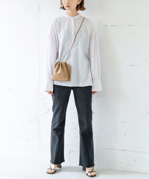 IENA（イエナ）の「【MIRKO BERTOLA/ミルコベルトラ】 ボリュームスリーブブラウス◆（シャツ/ブラウス・レディース・ホワイト/ブラック/カーキ・FREE）」の9枚目の写真