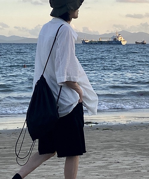 MASONPRINCE(メイソンプリンス)の「【MASONPRINCE】Oversized half sleeve striped shirt CS2080(シャツ/ブラウス・メンズ・ホワイト/ライトブルー・L/S/M)」の4枚目の写真