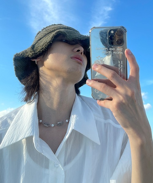 MASONPRINCE(メイソンプリンス)の「【MASONPRINCE】Oversized half sleeve striped shirt CS2080(シャツ/ブラウス・メンズ・ホワイト/ライトブルー・L/S/M)」の8枚目の写真