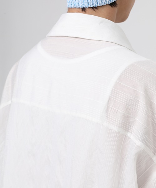 MASONPRINCE(メイソンプリンス)の「【MASONPRINCE】Oversized half sleeve striped shirt CS2080(シャツ/ブラウス・メンズ・ホワイト/ライトブルー・L/S/M)」の17枚目の写真