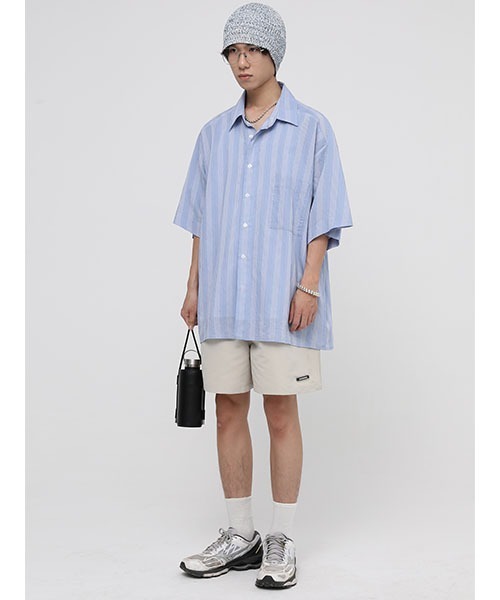MASONPRINCE(メイソンプリンス)の「【MASONPRINCE】Oversized half sleeve striped shirt CS2080(シャツ/ブラウス・メンズ・ホワイト/ライトブルー・L/S/M)」の20枚目の写真